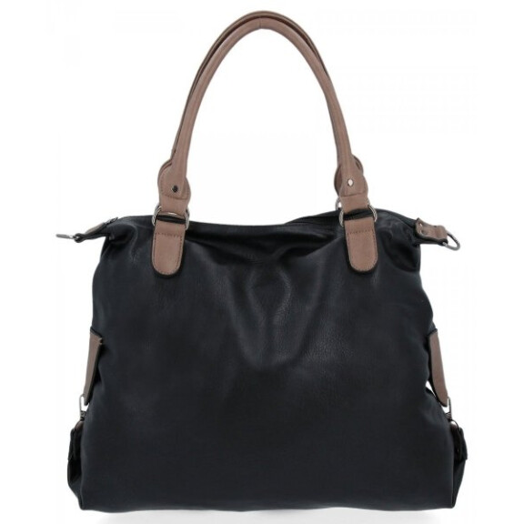Duża Torebka Damska Shopper Bag XXL firmy Hernan Czarna/Ziemista