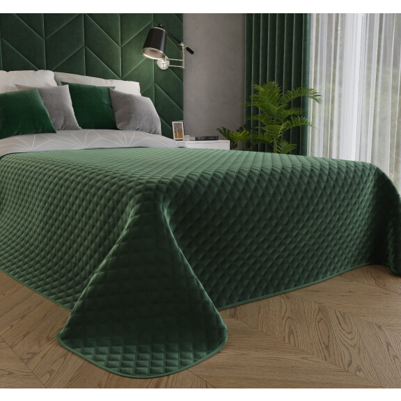 Narzuta na łóżko Velvet kolory 200 x 240 butelkowy/szmaragdowy