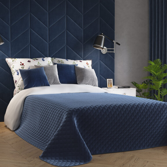 Narzuta na łóżko Velvet kolory 170 x 210 / 200 x 240 granatowy