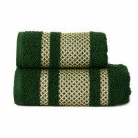 Ręcznik LIONEL ciemny zielony butelkowy złoto 70x140 450g