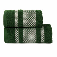 Ręcznik LIONEL ciemny zielony z srebrną bordiura 70x140 450g