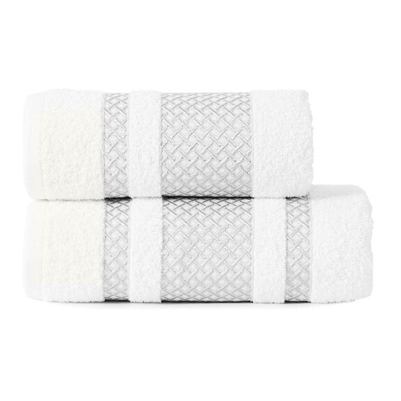 Ręcznik LIONEL biały z srebrną bordiura 70x140 450g
