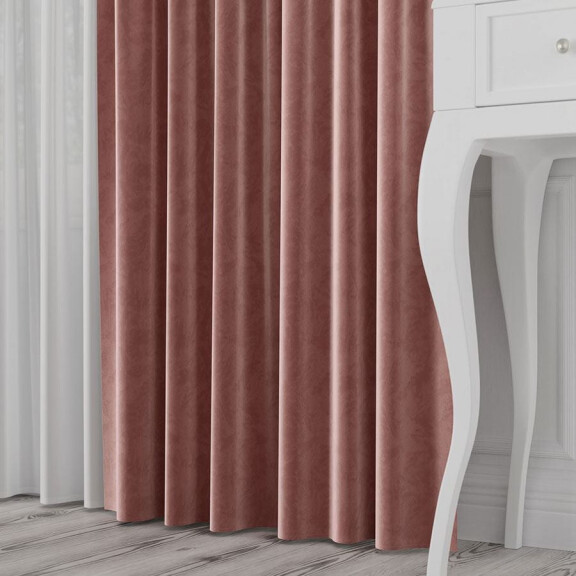 Zasłona WELUROWA Premium pod wymiar CIEMNY PUDROWY Velvet