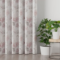 Zasłona WELUROWA Kwiaty róże puder ROSE Velvet