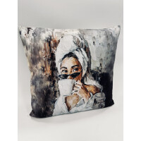 Poszewka dekoracyjna “Boho Chic” – Velvet z motywem kobiety