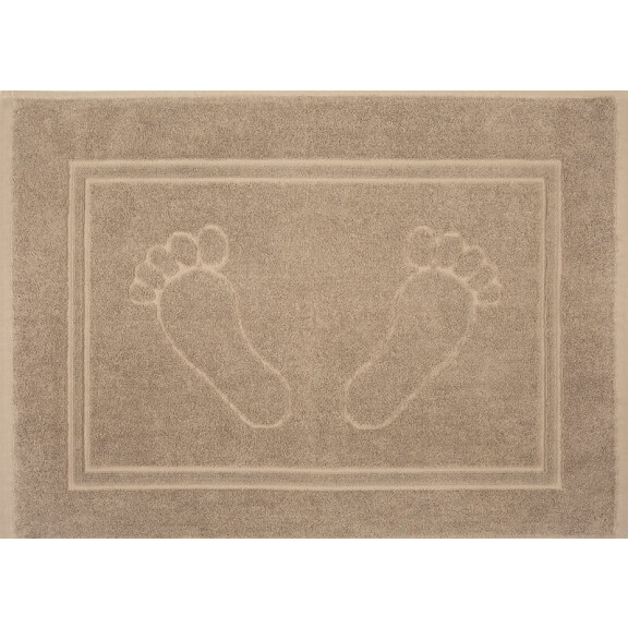 Dywanik łazienkowy STOPKI 50x70 cm beżowy – elegancki i miękki