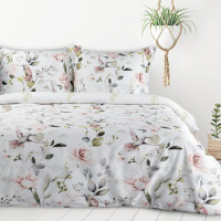 Komplet Pościeli LEA Kwiaty 160x200 – Luksusowa Satyna Bawełniana Premium