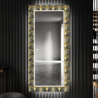 Dekorativní zrcadlo s LED osvětlením do předsíně - Art Deco