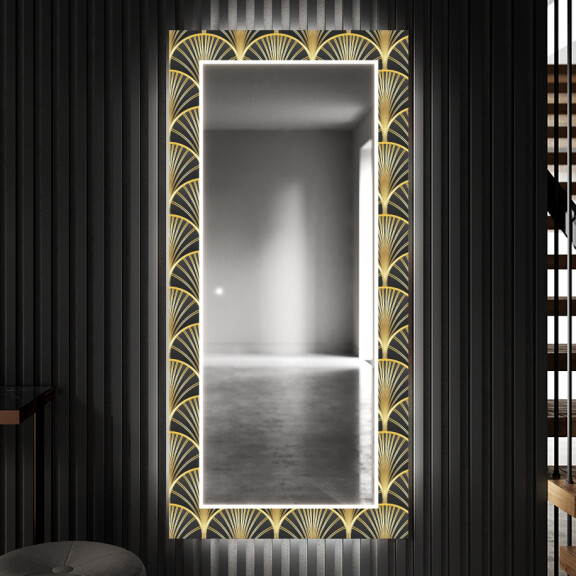 Dekorativní zrcadlo s LED osvětlením do předsíně - Art Deco