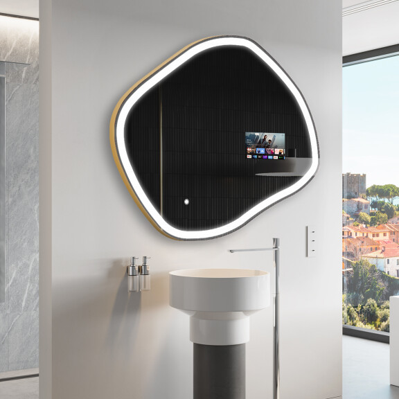 Nepravidelné zrcadlo do koupelny SMART R222 Google