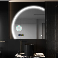 Moderní LED Půlkruhové Zrcadlo - Stylové Osvětlení pro Koupelnu X222