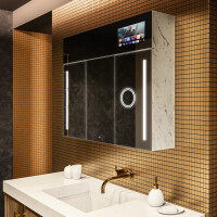 Smart Kisszekrény Tükörrel És Led Megvilágítással - L02 Sarah 100 x 72cm