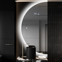 Elegáns LED Félkör alakú Tükör - Fürdőszobába D221