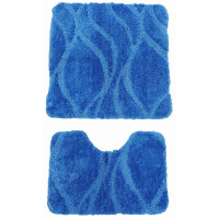 Dywaniki łazienkowe 2-częściowe niebieskie