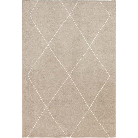 Beżowy pluszowy dywan boho Elle Decor Massy 120x170cm