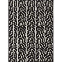 Nowoczesny czarno kremowy dywan do salonu z miękkim włosem Tapeso 120x160cm