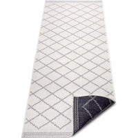 Chodnik 80x250cm Northrugs CORSICA- kremowo czarny, płasko tkany, sznurkowy ,dwustronny,zewnętrzno-wewnętrzny