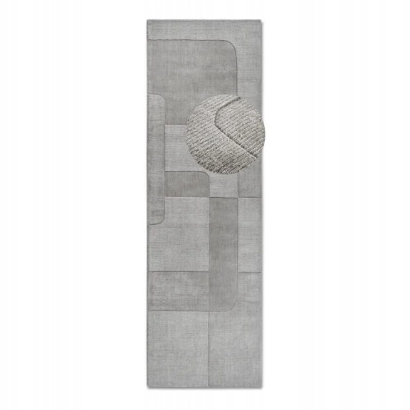 CHODNIK do korytarza,naturalny z wełny Villeroy & Boch Charlotte 80x250cm,nowoczesny szary wzór