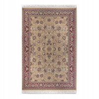 Dywan tradycyjny do salonu 155x235cm,Villeroy&Boch klasyczny beżowo czerwony wzór z frędzlami