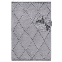 Dywan do salonu 200x280cm, ELLE DECOR PERROTIN, wycinany wzór 3D, kolor szary boho
