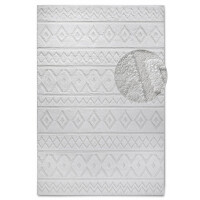 Dywan do salonu 200x280cm, ELLE DECOR Itinerance, wycinany wzór 3D, kolor kremowy boho