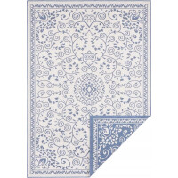 Dywan na taras 80x150cm NORTHRUGS LEYTE- niebiesko kremowy, dwustronny płasko tkany,zewnętrzno-wewnętrzny