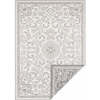 Dywan zewnętrzno-wewnętrzny na taras 120x170cm,dwustronny ,sznurkowy Northrugs LEYTE, szaro kremowy, płasko tkany