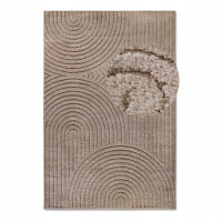 Dywan pluszowy do salonu 160x235cm-Elle DECOR NEW YORK PANGLAO,beżowy nowoczesny wzór w półkola