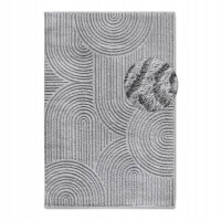 Dywan do salonu 200x280cm, ELLE DECOR CHAPPE, wycinany wzór w półkola, kolor szary