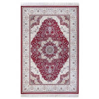 Dywan tradycyjny do salonu 190x285cm, Villeroy&BOCH ETIENNE ,klasyczny wzór czerowono kremowy z frędzlami