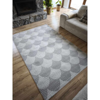 Dywan do salonu 160x230cm, loftowy wzór z pluszowym włosiem