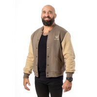 Kurtka/Bluza Grizzly Bejsbolówka 2w1 Brązowo-Beżowa Brąz Haft Beżowy S