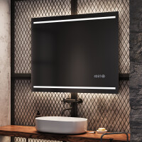 Oglinda cu LED baie mari de perete L23 oglinda cu leduri machiaj cu Oglindă cosmetică, Stația meteo WI-Fi