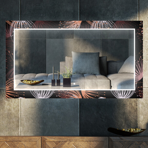 Oglinda cu LED decorativa perete salon oglinda decorative moderne cu Întrerupător iluminarea - Dandelion