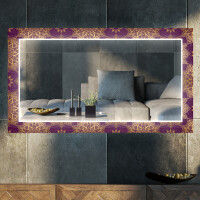 Moderna oglinzi decorative cu leduri perete salon oglinzi cu LED la comanda - Gold Mandala