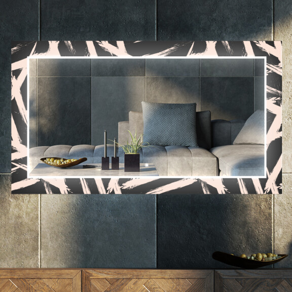 Moderna oglinzi decorative cu leduri perete salon oglinzi cu LED la comanda - Lines
