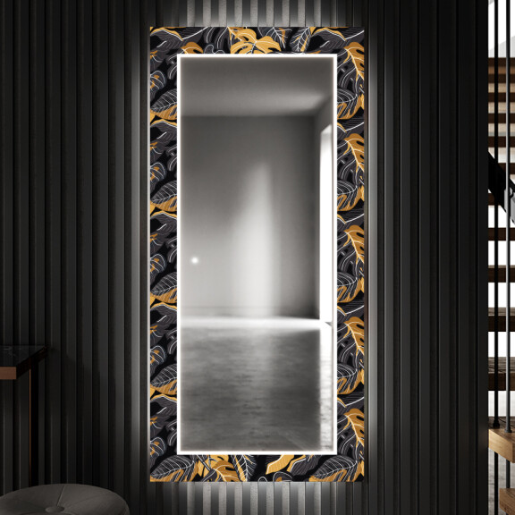 Decoratiune oglinda cu LED hol moderna oglinda pe perete la comanda - Autumn Jungle