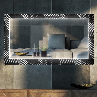 Moderna oglinzi decorative cu leduri perete salon oglinzi cu LED la comanda - Dark Wave
