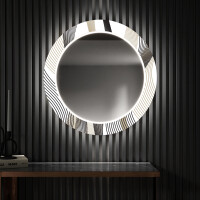Oglinda cu LED rotunda decorativa perete hol oglinzi dreptunghiulara mari cu LED - Waves
