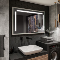 Rama oglinzi cu LED perete lemn FrameLine L134 oglinda baie cu leduri