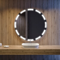 Rotunda oglinzi moderne baie cu leduri L121 oglinda lipita pe perete cu Întrerupător iluminarea