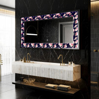 Decoratiune oglinda cu LED moderna - Floral Layouts
