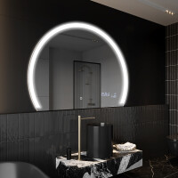 Oglindă cu LED Semilunară Modernă - Iluminare Eleganta pentru Baie W222