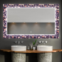 Designer moderne spejle med lys til badeværelse med Berøringskontakt - Elegant flowers