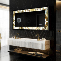 Dekorations spejl med LED - Golden Streaks