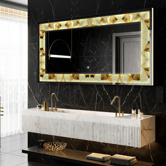 Dekorations spejl med LED - Glow Geometry