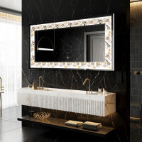 Dekorations spejl med LED - Floral Reflections