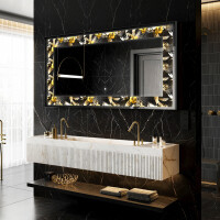 Dekorations spejl med LED - Floral Symmetries