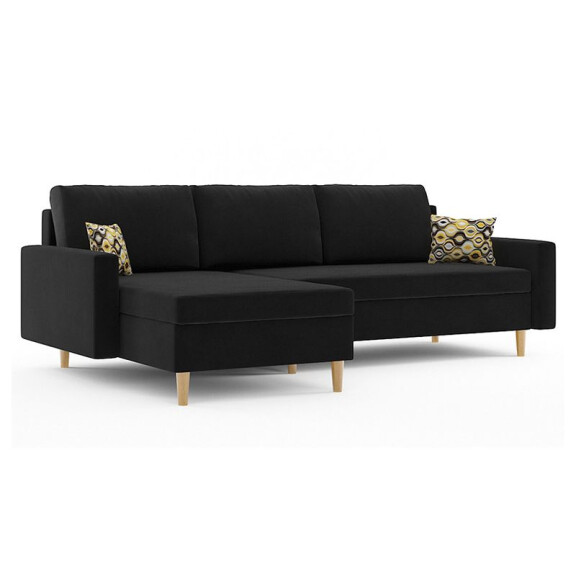 Ecksofa ETNA , Farbe - SCHWARZ