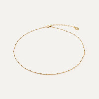 Srebrny choker - ankier z kulkami w złotym pokryciu
